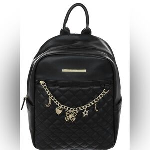 🖤🖤NWT- LUV BETSEY BY Betsey Johnson Faux Leather Quilted Charm BACKPACK 🖤🖤